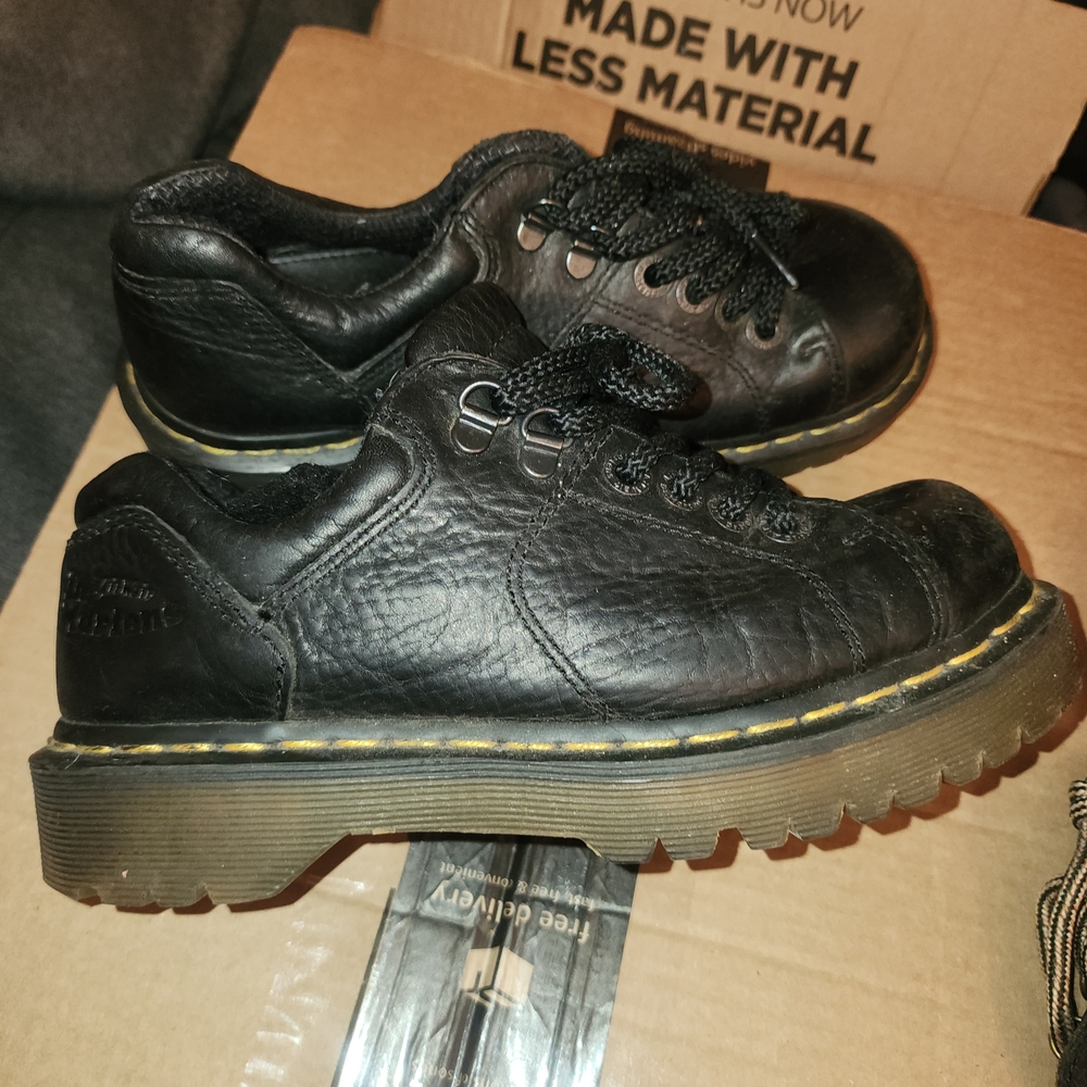 Dr. Martens Black Leather Women's Oxfords